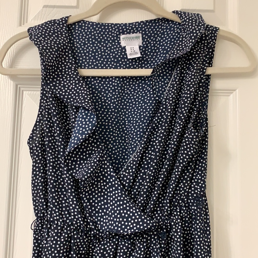 Maternity Ruffle Polka dot Dress - Picture 3 of 4